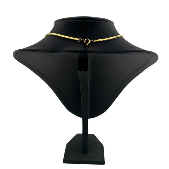 Gold-tone Chevron Rhinestone V Necklace - Picture 6 of 10